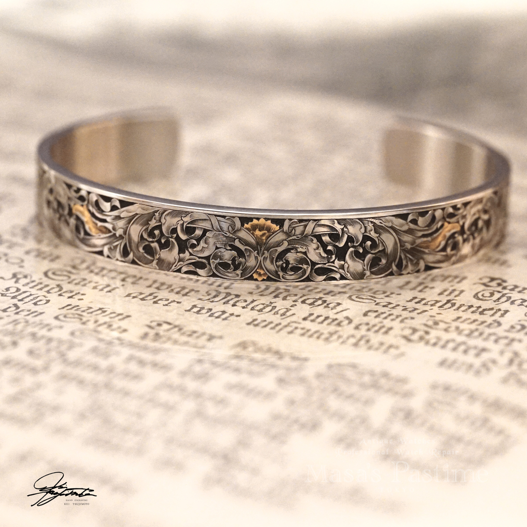 バングル　エングレービング 　作業風景