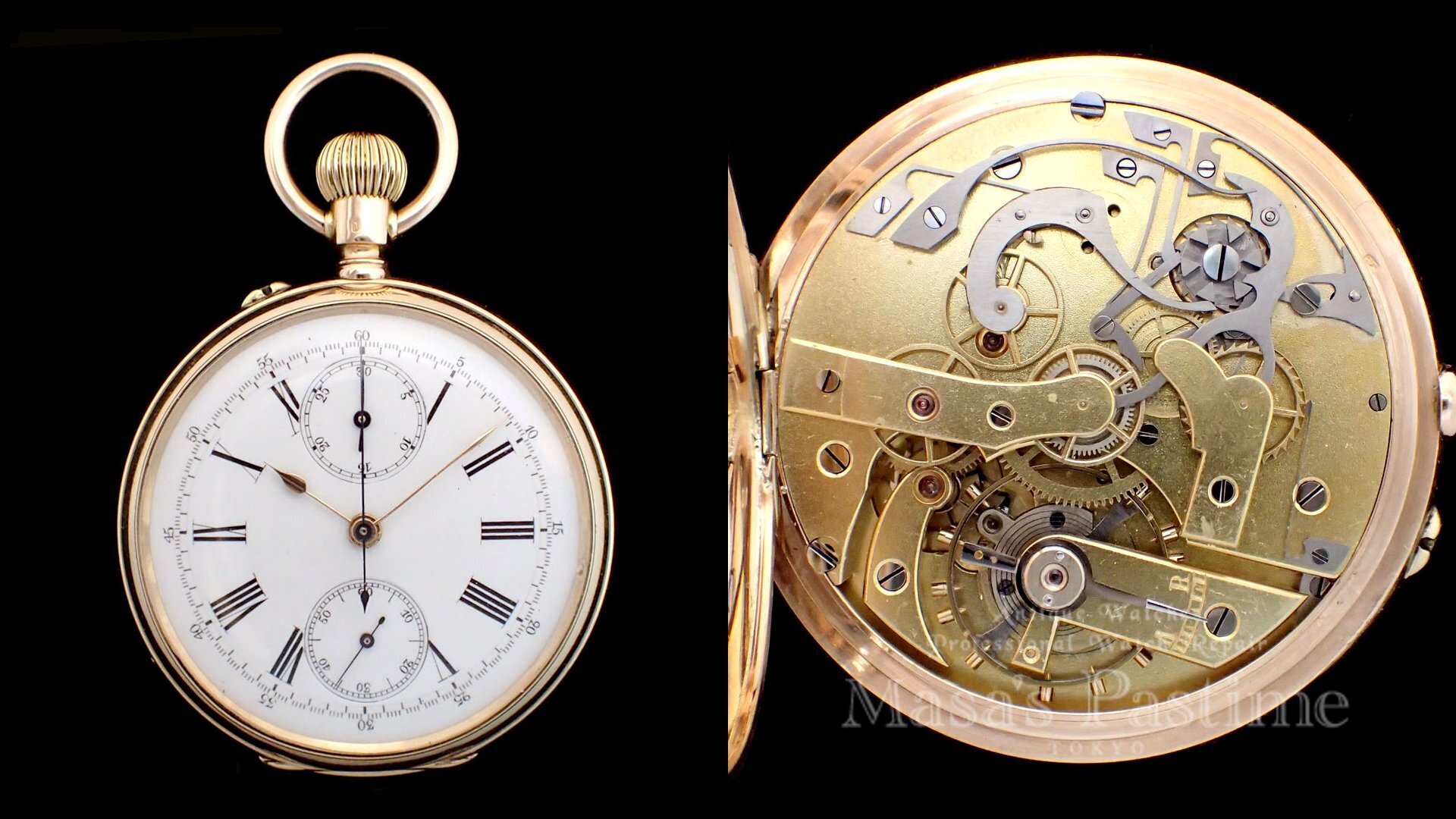 スイス　クロノグラフ懐中時計　