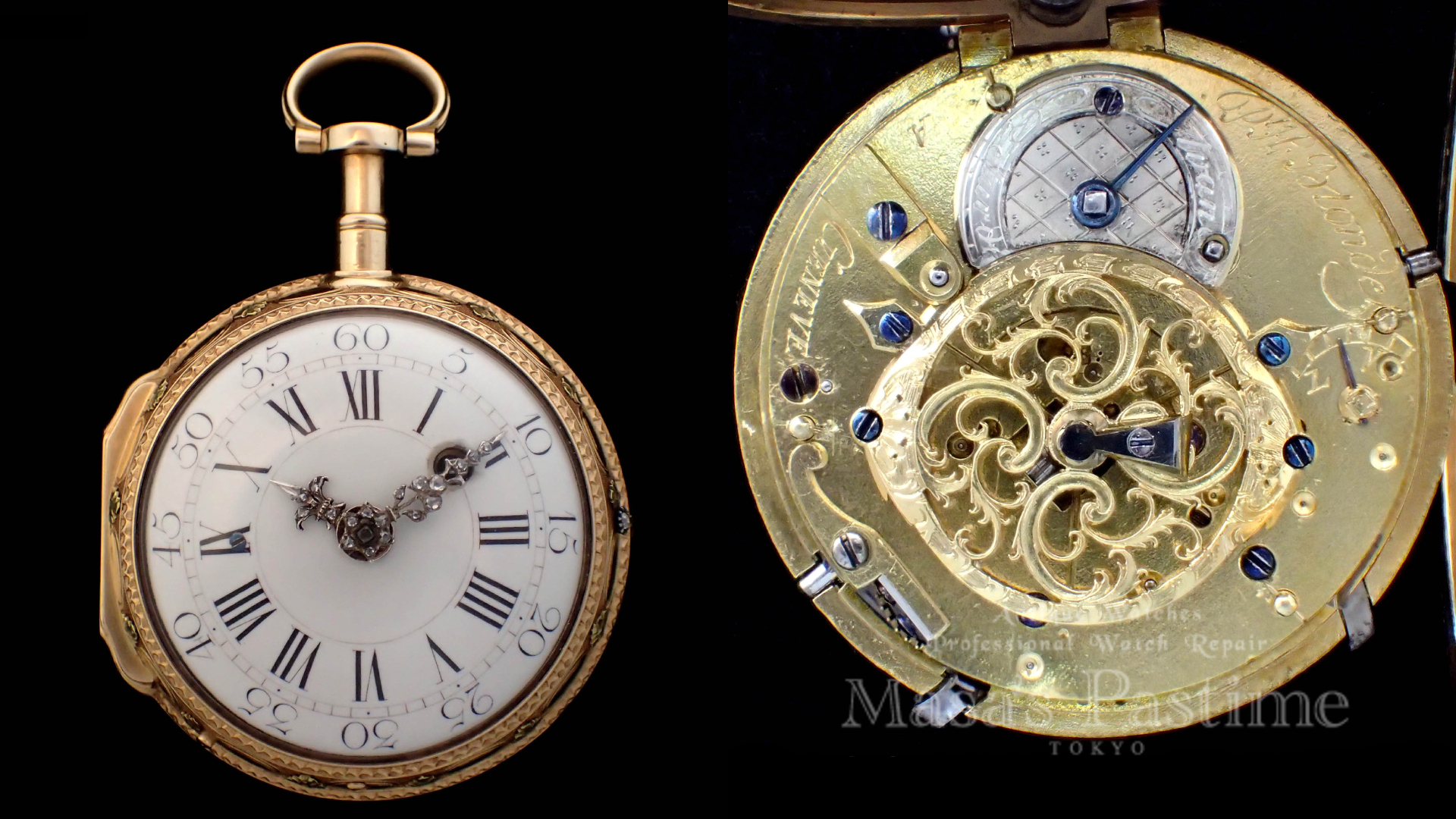 バージ　フュジー　クォータ―リピーター　スイス　懐中時計