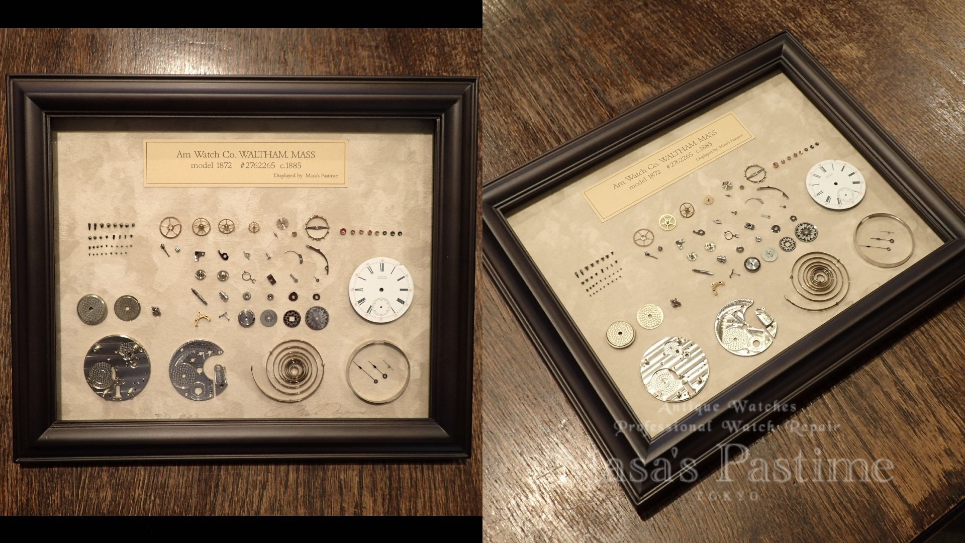 Masa’s Pastime　アンティーク　WALTHAM　72モデル　懐中時計ムーブメントディスプレイ