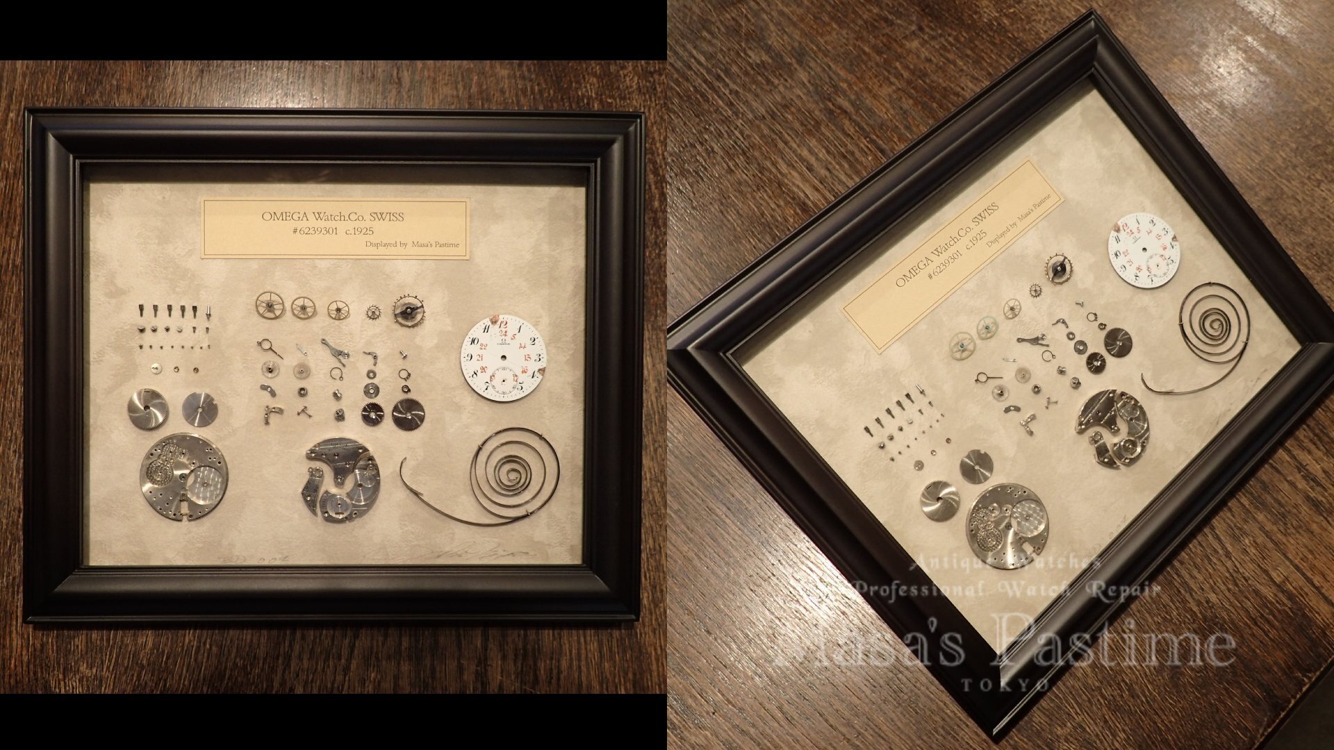 Masa’s Pastime　アンティーク　OMEGA　懐中時計ムーブメントディスプレイ