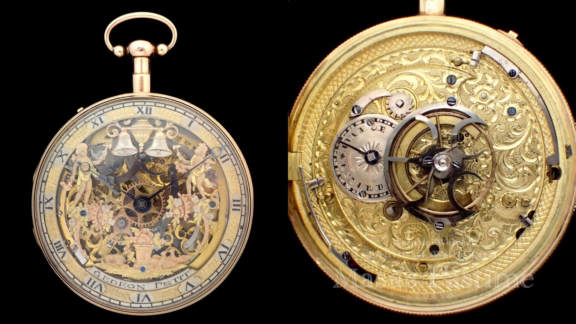 オートマタ 1/4リピーター スイス 懐中時計