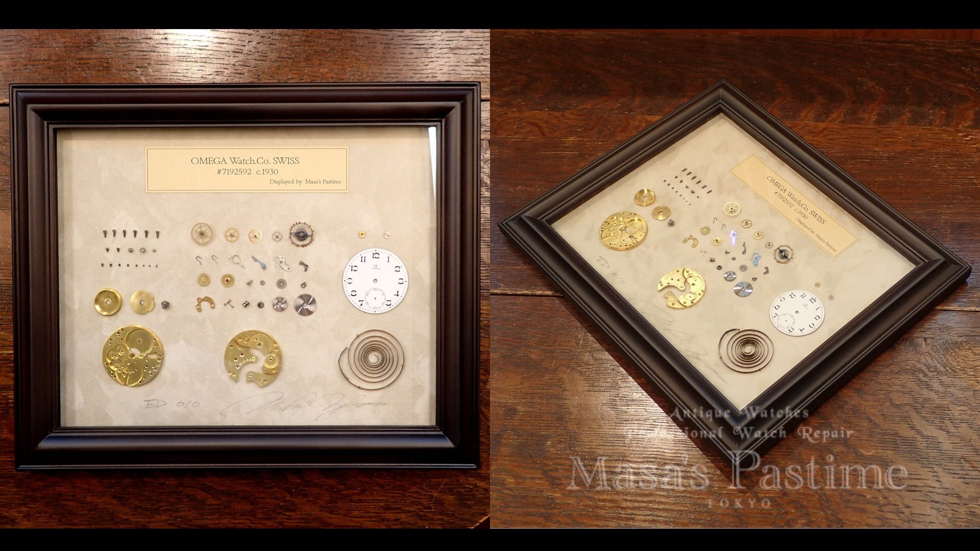 Masa’s Pastime　アンティーク　OMEGA　懐中時計ムーブメントディスプレイ