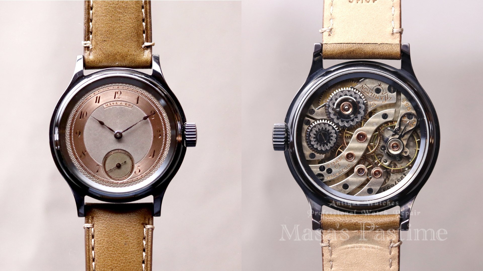 985　ハミルトン 赤銅 四分一 カスタム腕時計