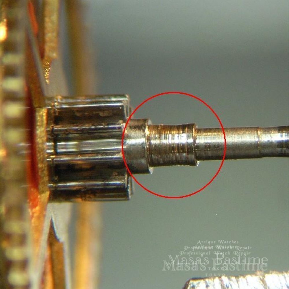 懐中時計 修理 ホゾ研磨