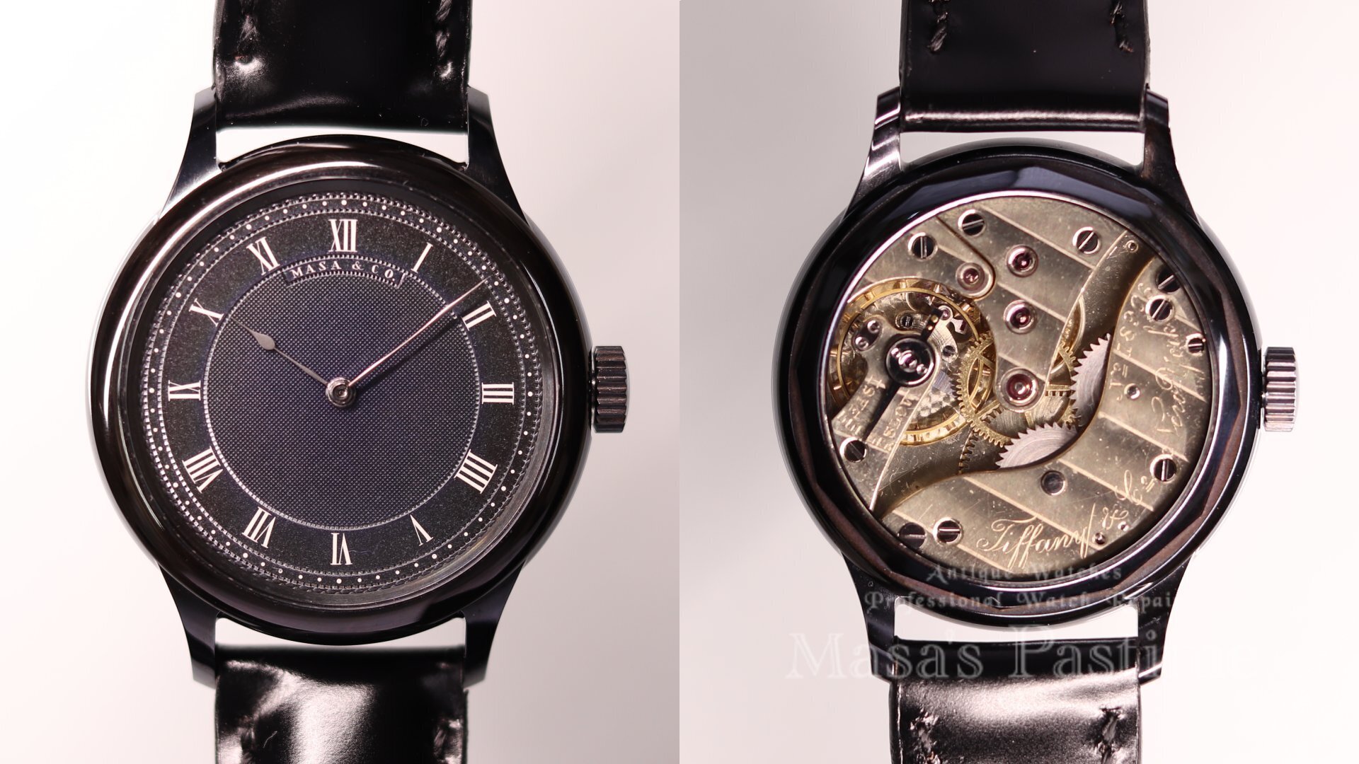 Tiffany&Co. ローマ数字 ギョーシェ 赤銅カスタム腕時計