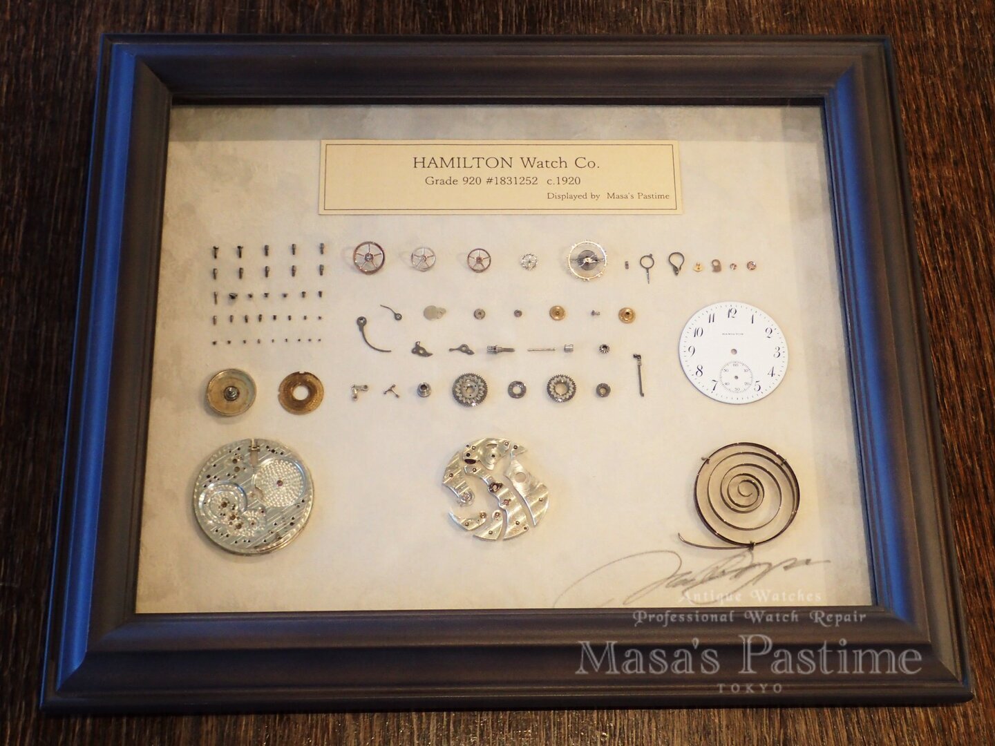 Masa’s Pastime アンティーク HAMILTON 920 懐中時計 ムーブメントディスプレイ